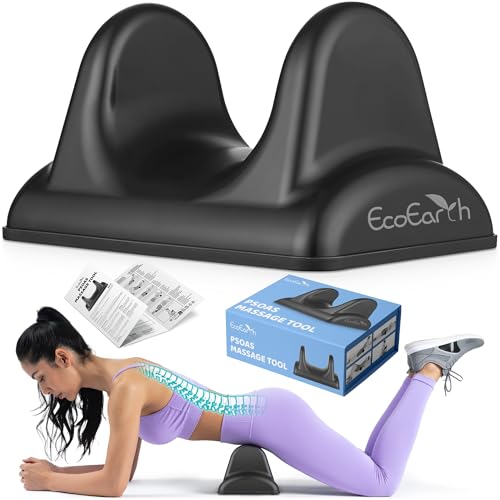 Psoas Release Massage Tool - Black - Deep Tissue Hip Flexor Massager with Anti Slip Base - Myofascial Massage Tool for Lower Back & Psoas Muscles - Trigger Point Massager - by EcoEarth