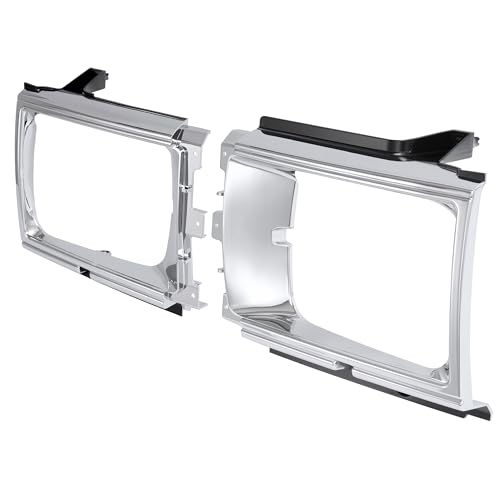 ALMULOO Pair Headlight Bezel Cover Door Compatible with 1984-1986 Toyota 4Runner SR5 Turbo Pickup Replacement for TO2513102 TO2512102 Plastic(ABS) Chrome+Painted Silvery+Black Left&Right by ALMULOO - Image 3