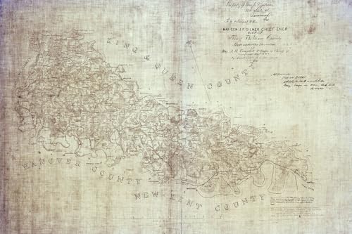 1865 Map of King William County Virginia (Material: Fine Art Canvas)