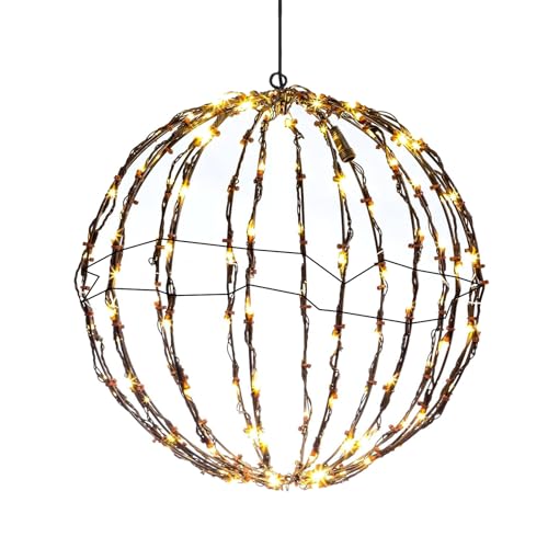 Weihnachtsbeleuchtung Außen Batterie Hängende LED Kugel Lichterketten Faltbare Lichtkugel Weihnachtsdeko Lichterkette Leuchtkugel Weihnachtsdeko Außen Für Garten Party - 40cm/50cm - Selbstmontage