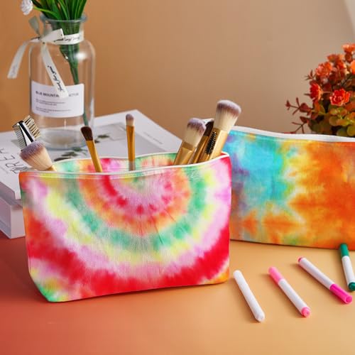 Image of Sanwuta 20 Pcs White Cotton Makeup Bags for Tie Dying, Items Things to Tie Dye, Blank Pencil Case Cotton Cosmetic Bags for Large Groups Dye Party Supplies(10.2 x 5.5 x 2.1)