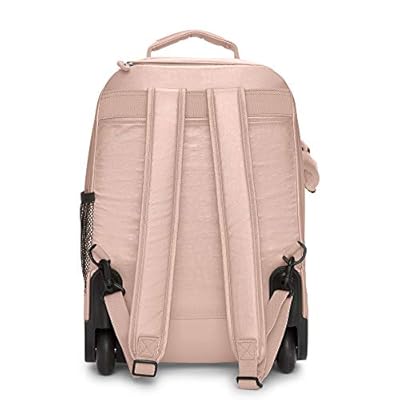 Kipling Sanaa Large Metallic Rolling Backpack Rose Gold Metallic