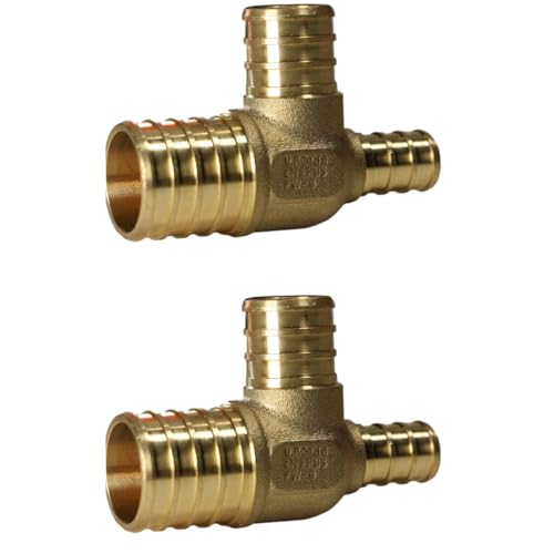 XFITTING 1 inch x 1-2 inch x 3-4 inch Pex Reducing Tee, Pex B Crimp Version 26-5-4=2X, 2 Pieces