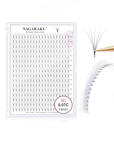 NAGARAKU Premade Volume Fans 5D 0.07 C 14mm 320 Fans Matte Black