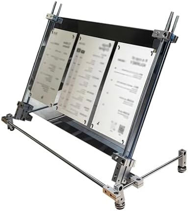 Adjustable Clear Acrylic Menu Holder with Moving Wheels & Stainless Steel Base for Restaurant, Office, Store Display Versatile, Stylish