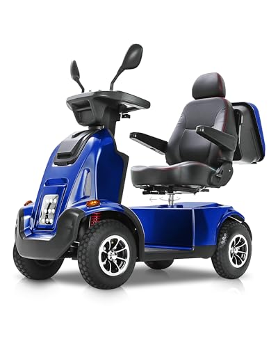 Image of Heavy Duty All-Terrain Mobility Scooters for Adults & Seniors, 1000W Motor, 550LBS Capacity, 32 Miles Long Range & 9MPH, FDA Cleared, 13 inch Air Tires with Full Suspension, USB, Large Storage