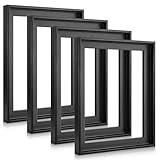 Soaoo 4 Pcs Canvas Floater Frames Floating Canvas Frame 0.9 Deep Artwork for Paintings with Hardware Kit Included for Wall Prints Painting(11'' x 14'',Black)