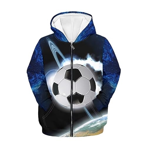 Kids Zip Up Hoodie Casual Outerwear Crewneck Long Sleeve Hooded