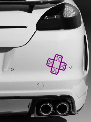 2 x Band aid, Quality vinyl JDM car stickers/Decals (Purple)