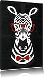 Pixxprint Hipster Zebra, Größe: 80x60cm, Leinwandbild, 