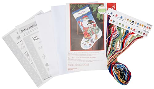 Dimensions Counted Cross Stitch 'Santa Snowman' Personalized Christmas Stocking Kit #TOP1