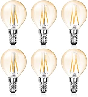 Bonlux B22 Bayonet LED Light Bulbs Dimmable 6W B22 Golf Ball LED Bulb 60W Incandescent Equivalent,2700K Warm White Clear Glass G45 LED Bulbs, 480LM, No Flicker, Eyes Protection, 6 Pack
