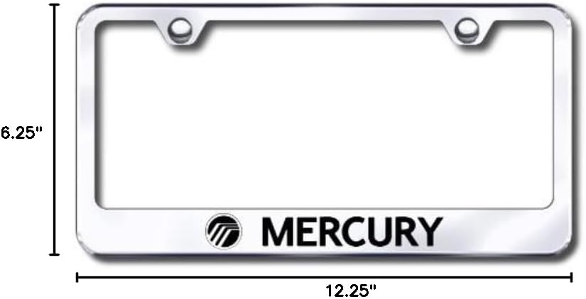 Auto Gold LFMRYEC Engraved Chrome License Plate Frame, Mercury
