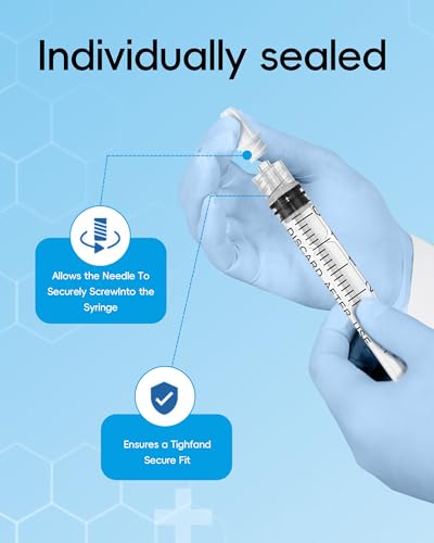 Image of 3ml Luer Lock Syringe without Needle - 3cc Plastic Syringes, Sterile, Individually Sealed, Pack of 10