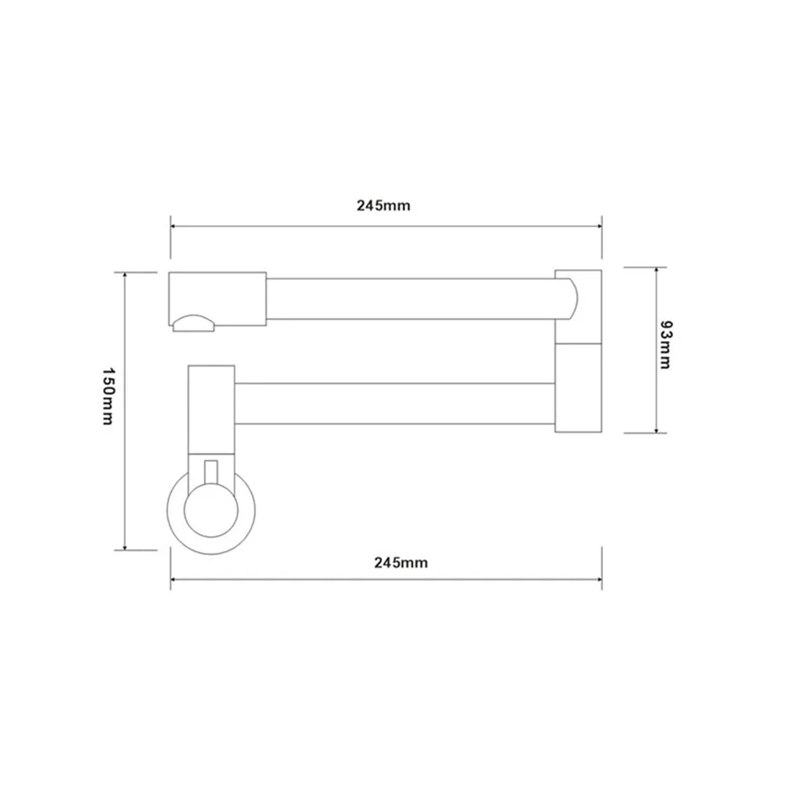 Grifos mezcladores para Fregadero Grifo Plegable de Acero Inoxidable 304 Cocina Pared Agua fría ollas Apto la mayoría los escenarios (níquel)