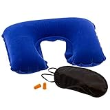 ★ ALMOHADA DE VIAJE MUY COMODA: Material agradable al tacto con sistema antirozaduras. Cojin cervical hinchable, podrás ajustar su dureza de una forma personalidad para darte la mayor comodidad