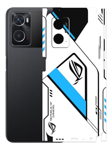 Image of AtOdds - Mobile Back Skin Sticker Wrap Compatible with Oppo K10 (4G) (Coverage - Back+Camera+Sides) (Rog Blue)