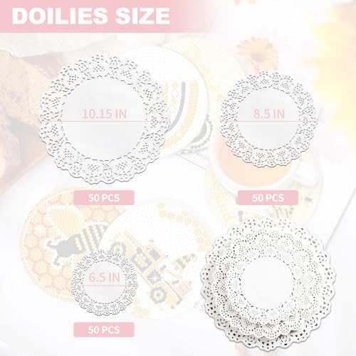 image for TIPTAP Disposable Paper Doilies,150PCS with sorted Sizes, 6.5IN/8.5IN/