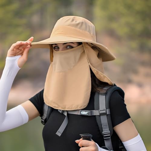 Image of Sun Hats for Men Women Fishing Hat UPF 50+ Breathable Wide Brim Summer UV Protection Hat
