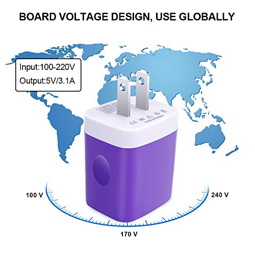 Image of 3 Port USB Wall Charger - Multi-Port USB Plug, 5V 3.1A Compatible with iPhone 14 /13 /12 /11 /Xs /XR /8 /7 /6S, Samsung Galaxy S23 /S22 /S21 /A14 /A13 /Note 20, LG V20 /V30 /V35 THINQ Q7