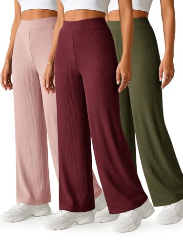 Image of Prenuem Women's High Waist Flared Korean Trousers, Trendy Casual Wear for Daily & Travel Use (Available in Plus Size)