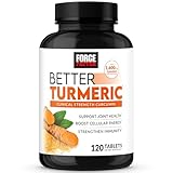 FORCE FACTOR Better Turmeric Curcumin 1600mg with Black Pepper & Ginger, Clinical Strength Joint Support Supplement, Superior Absorption, 120 Tablets