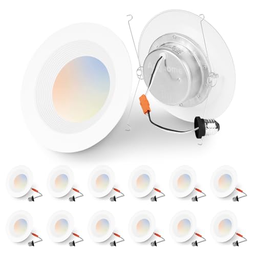 Anyhome 12 Pack 5/6 Inch Retrofit LED Recessed Lighting 5CCT