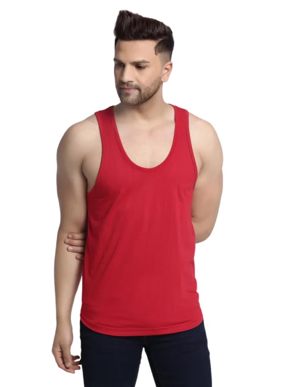 Image of Regular Fit 100% Cotton Vest for Men Multipurpose Sleeveless Undershirts Tank Top Use for Gym wear, Running Tanks Sando and Outdoor Baniyan for Men
