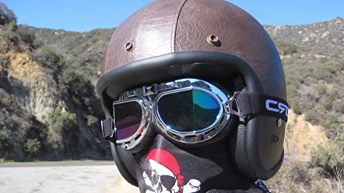 Crg Sports Motorcycle Goggle Aviator Pilot Style Cruiser Scooter Motocross Goggles For Man, Woman, Adult #TOP4