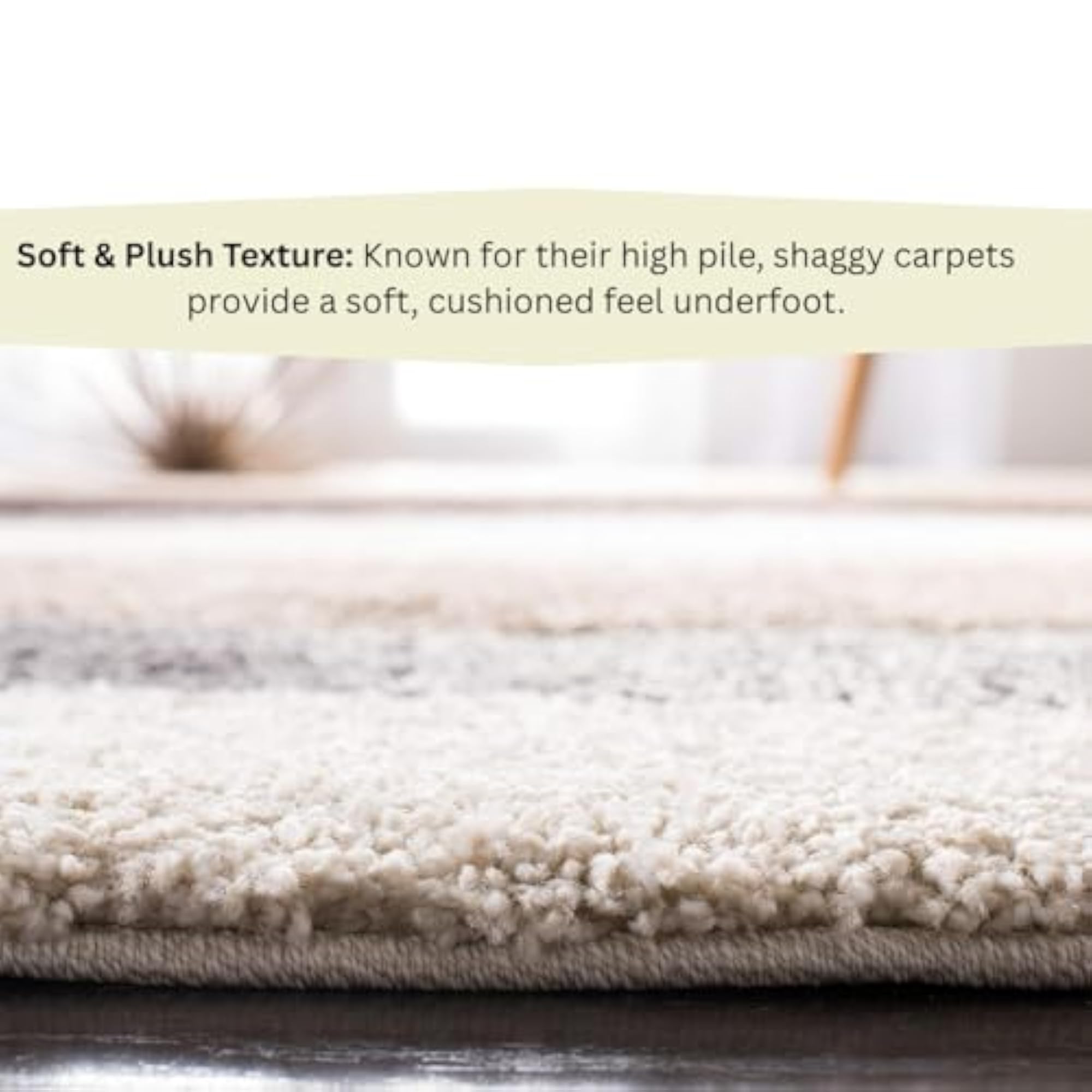 Modern Shaggy Runner Carpet, Stylish Long Rug for Bedroom Hallway