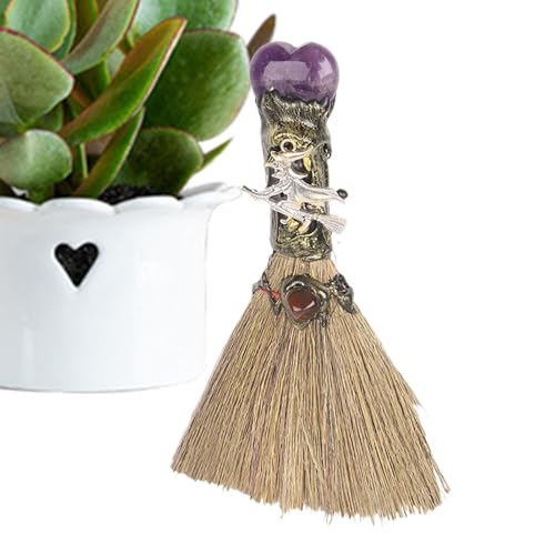 Vassoura de bruxa de Halloween, de energia compacta, vassoura de bruxa para quarto, acessório de limpeza para fumado, decoração de Halloween para casa, casa de banho, cozinha, sala de estar