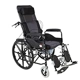 Lightweight Folding Wheelchair with Manual Self-Propulsion, Attendant Brakes, and Lap Belt for Seniors in All-Terrain Use