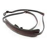 4V Design Lusso Tuscany Leather Medium Handmade Leather Camera Strap w/Universal Fit Kit, Black/Cyan