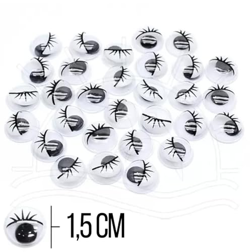 Olho Móvel para Artesanato 2cm 100 Unidades
