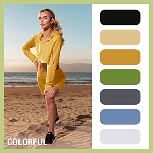 Icerose 7 Pack High Waisted Biker Shorts For Women, 8" Soft Workout Shorts Black Yoga Athletic Shorts #TOP2