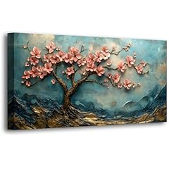 Pink Flowers and Golden Trees