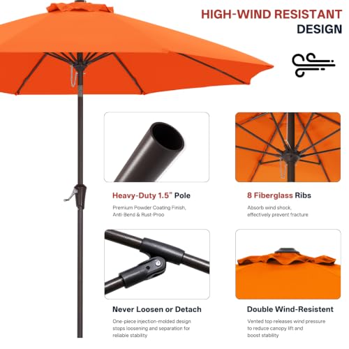 Image of ABCCANOPY 11FT Patio Umbrella Outdoor 8 Ribs Table Umbrella(Orange)