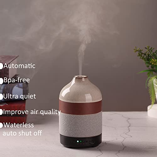 Jpyhome Ultrasonic Essential Oil Diffuser, Matte Colored Ceramic Diffuser 100 Ml, Auto Off Function Aromatherapy Diffusers For Essential Oils… #TOP5