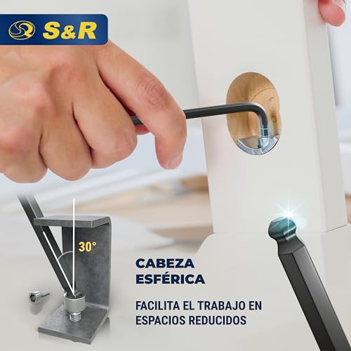 Miniatura 3 de S R Llaves Allen 13 Pzs. Juegos Llaves Allen Profesionales Largas Y Pequeñas. Juego Allen Key Set Para Coche Motos Y Bicicleta. Con Llave Allen 6mm 8mm Y 10 Mm. Llaves Hexagonales Metricas