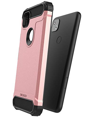 Encased Google Pixel 4A Case (2020 Scorpio Armor) Military Grade Rugged Phone Protective Cover (Rose Gold) #TOP2