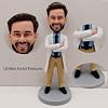 Custom Bobblehead, Custom Doctor Bobbleheads - Male Doctor with Stethoscope and Medical Record Book,Fully Customizable with Polymer Clay,Personalized Bobbleheads Best Gifts for Someone