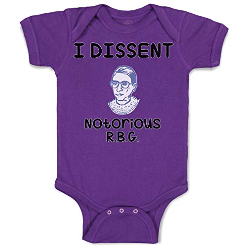 Cute Rascals Baby Bodysuit I Dissent Notorious R.B.G Ruth Bader Ginsburg Boy & Girl Baby Clothes Funny Cotton Purple Design Only 12 Months