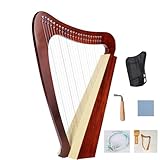 Amaibijin Holzharfe-Set, Resonanzinstrument, 3 Schalllöcher mit Stimmschlüssel und Aufbewahrungstasche, professionelles tragbares Harfen-Musikinstrument,C(23strings)