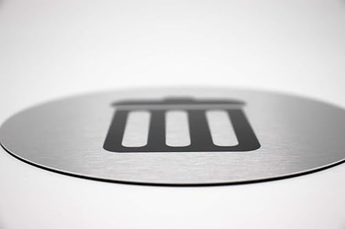 Miniatura 3 de Letreros de metal para basura, redondos de 5.5 pulgadas, letrero de metal para cesta de residuos, letrero de aluminio plateado cepillado con símbolo