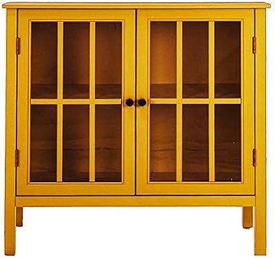 Soild Wood Vicuna Two Door Sideboard Storage Cabinet for Living Room | Citrus Grove Finish