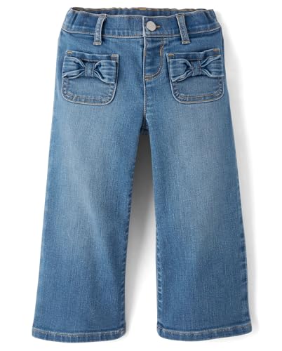 The Children's Place,Baby Girls,and Toddler Wide Leg Jeans,Valley Wash,12 Months,18 Months