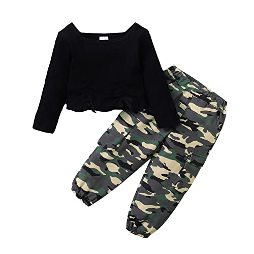 Disaur Toddler Girl Clothes Baby Girl Outfits, Toddler Spring Long Sleeves Top + Camouflage Pants Baby Fall Suits #TOP15