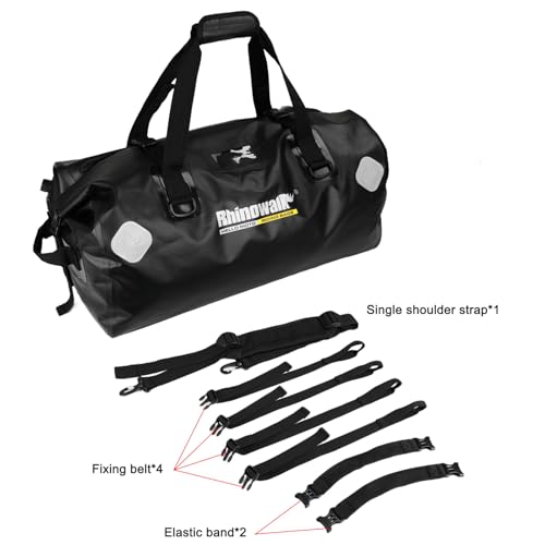 BAIGIO Motorradtasche 65L Wasserdicht Hecktasche Motorrad Groß Gepäcktasche Motorrad Sozius Rücksitztasche Duffelbag für Reisen Camping, Schwarz