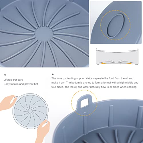 Fgsaeor Air Fryer Reusable Liner (7.5-Inch), Oven Insert Silicone Bowl, Replacement Of Parchment Paper Liners, Non Stick Basket For Baking Cooking #TOP3