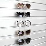 Mooca Acrylic 5 Tier Slatwall Sunglasses Holder, Sunglasses Organizer, Eyeglass Holder Mount to Slatwall, Acrylic Sunglasses Frame Holder, 2 1/2' W x 17' H